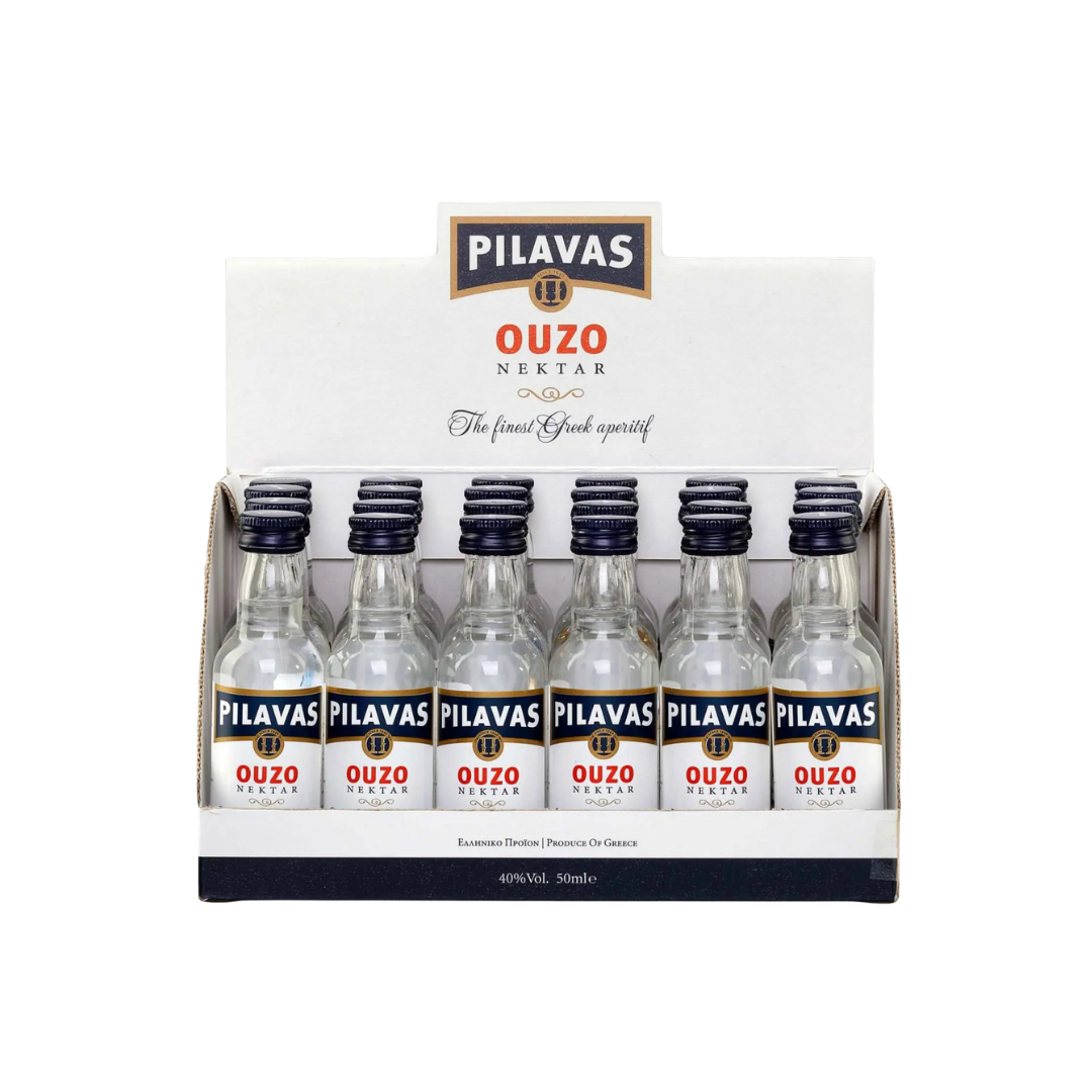 Ouzo Pilavas Nektar 40% vol. – 24 × 0,05 Liter | 24er-Karton Premium-Ouzo aus Patras