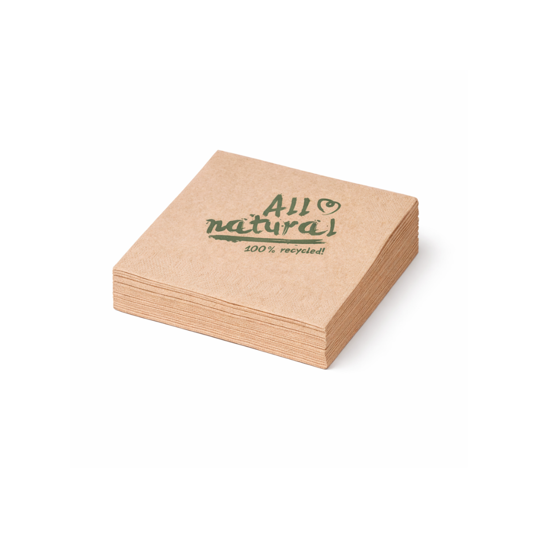 Servietten Braun 24x24 cm – 2-lagig – 1/4 Falz – All Natural, 4.000 Stk.