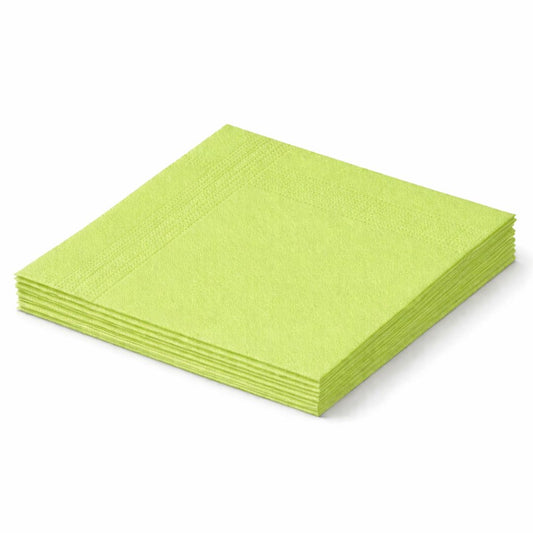 Fasana Servietten 24 × 24 cm, 2-lagig, 1/4-Falz – Einfarbig Lime Grün, 1000 Stk.