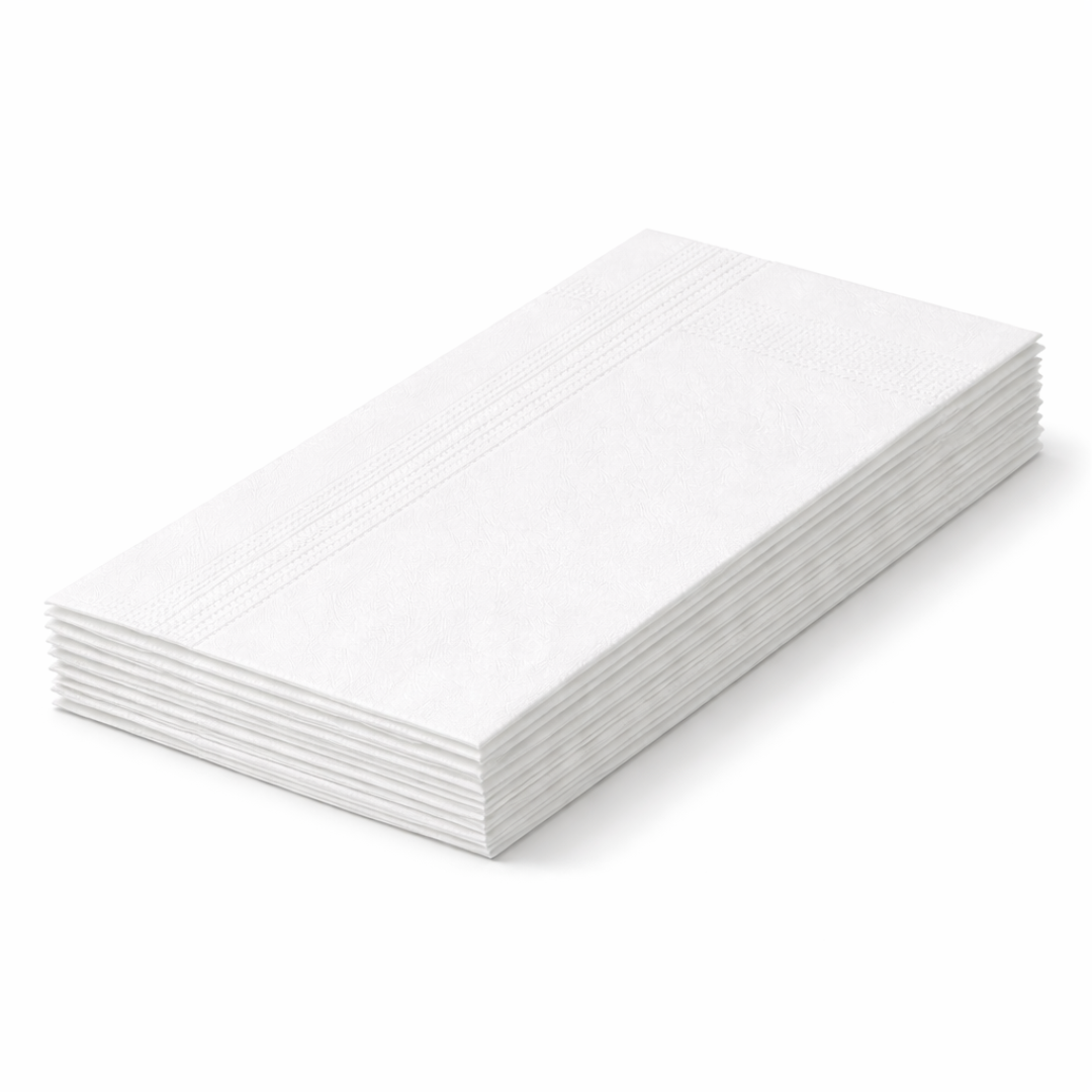 GO Servietten 33 × 33 cm, 2-lagig – 1/4 oder 1/8-Falz, Weiß, 2.000Stk.