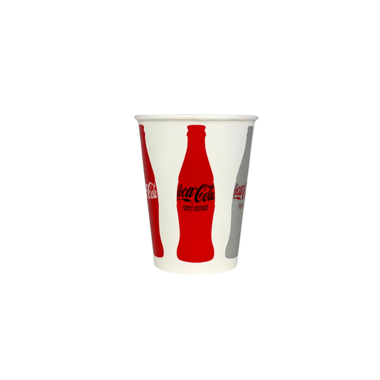Coca-Cola Einwegtrinkbecher Pappe 0,2 l – 10 OZ – Ø 75 mm, 100 Stk.