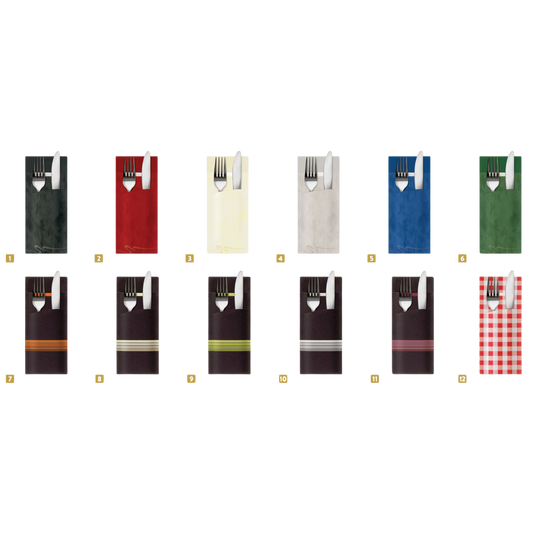 Bestecktaschen mit integrierter Serviette, mehrfarbig 520 Stk.