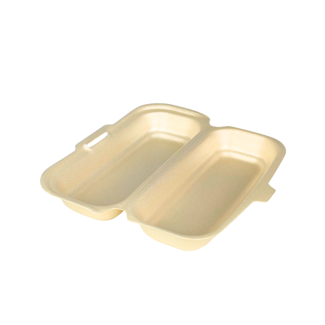 Hotdog-Box Styropor Beige – ca. 210 x 90 mm, 500 Stk.