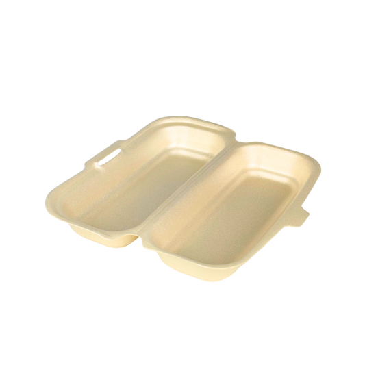 Hotdog-Box Styropor Beige – ca. 210 x 90 mm, 500 Stk.