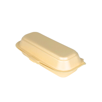Hotdog-Box Styropor Beige – ca. 210 x 90 mm, 500 Stk.