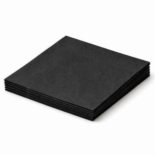 Duni Servietten 33 x 33 cm, 2-lagig, 1/4 Falz – Einfarbig Schwarz, 125 Stk