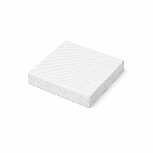 Servietten mikrogeprägt 38 × 38 cm, 3-lagig – 1/4 , Weiß,  1200 Stk.