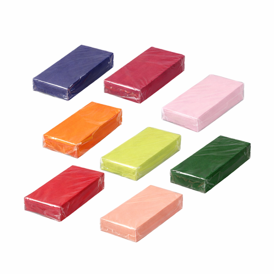 GO Servietten 33 × 33 cm, 2-lagig, 1/8-Falz – Einfarbig, verschiedene Farben, 2.000 Stk